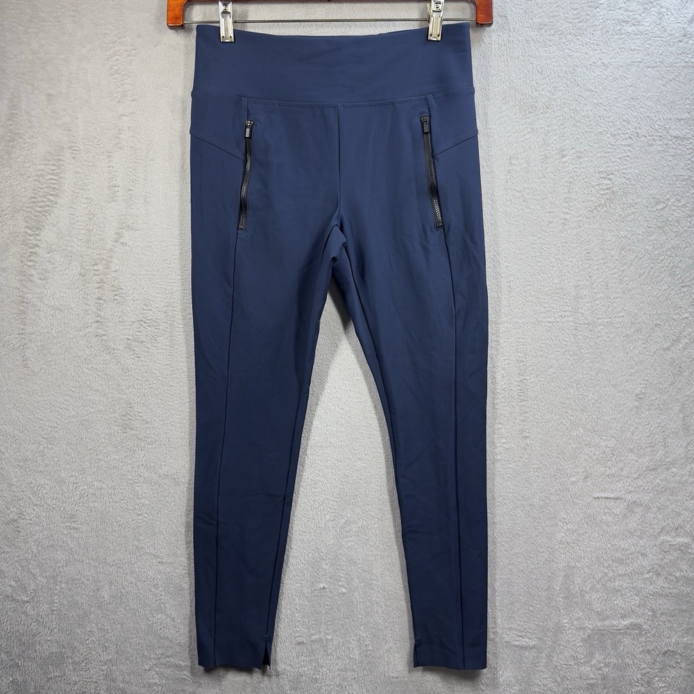 Athleta Stellar Tight Leggings Blue Women's Size S Split Raw Hem